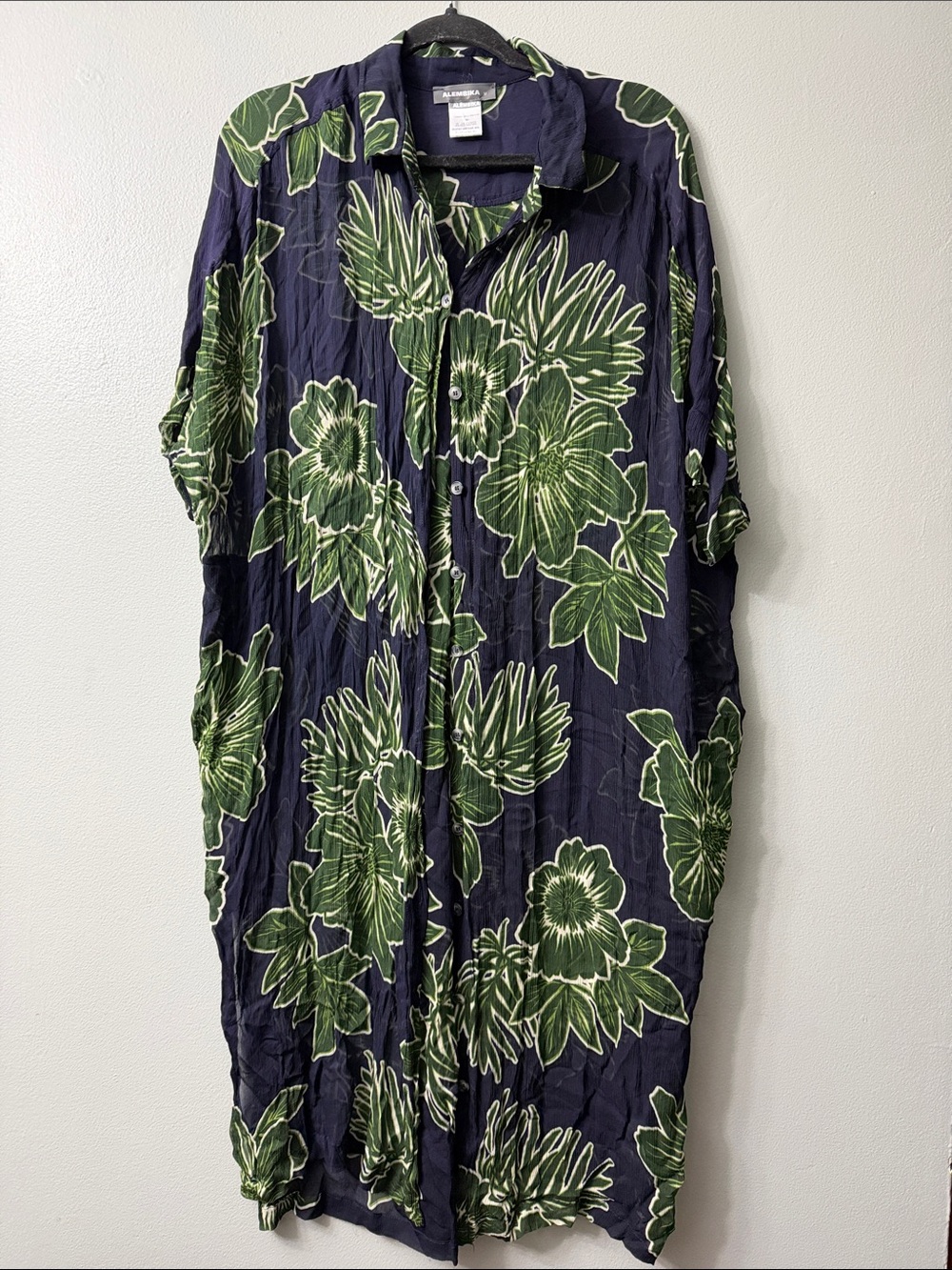 Alembika ISLAND COCOON DRESS, ROYAL/GREEN  Dress viscose Tropical Print medium